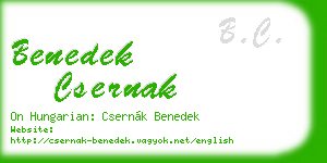 benedek csernak business card