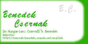 benedek csernak business card